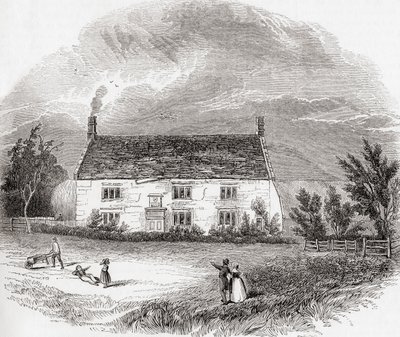 Woolsthorpe Manor, Woolsthorpe-by-Colsterworth, Lincolnshire, Anglia, Régi Anglia: A Pictorial Museum, pub. 1847 alkotó: Unknown artist