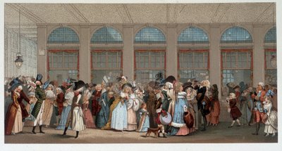 Világséta a Palais Royal fagalériájában, 18. század vége - chromo Debucourt metszetét követően alkotó: Unknown artist