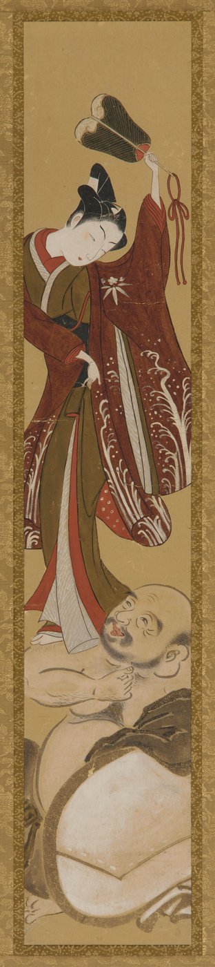 Fiatal férfi Hotei vállán áll alkotó: Unknown artist
