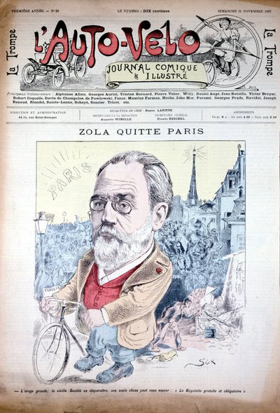 Zola biciklivel hagyja el Párizst – az 1897.12.12-i „” l