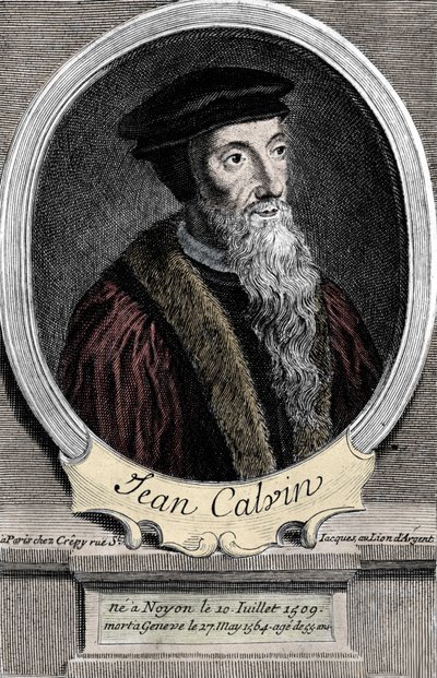 Jean Calvin (1509-1564) francia vallási reformátor és író portréja. alkotó: Unknown artist