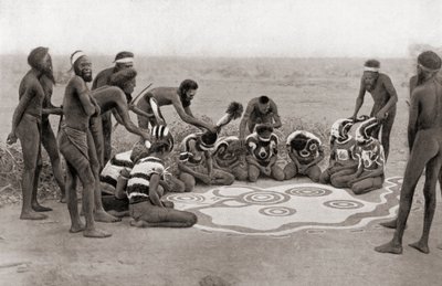 A Warramunga törzs totemikus szertartása, Ausztrália alkotó: Unknown photographer