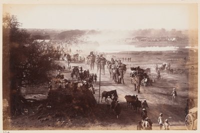Poggyászoszlop a Delhi Gyakorlótábor alatt, 1885 körül alkotó: Unknown