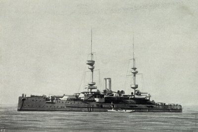 Az Ocean angol csatahajó, elsüllyedt a dardanellai csatában március 18-án. alkotó: Unknown photographer