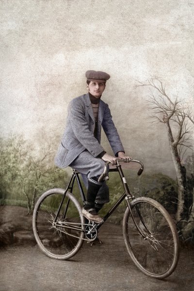 Fernand Ochse kerékpáron, Franciaország, 1920 körül (fotó) alkotó: Unknown photographer