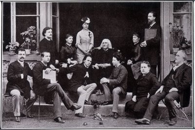 Liszt Ferenc (1811-1886), Weimarban, kedvenc tanítványai körében. alkotó: Unknown photographer