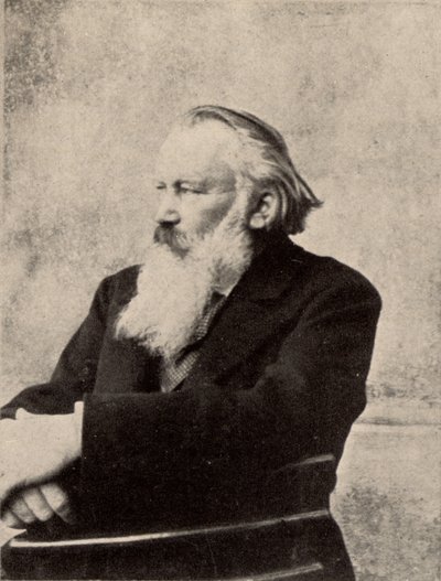 Johannes Brahms (1833-1897) német zeneszerző. Aláírt fénykép, Bécsben készült 1895. október 6-án (féltónus)(print) alkotó: Unknown photographer