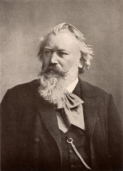 Johannes Brahms (1833-1897) német zeneszerző, féltónus (nyomtatás) alkotó: Unknown photographer