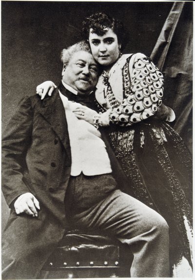 Alexandre Dumas Père (1802-1870) és szeretőjének portréja alkotó: Unknown photographer