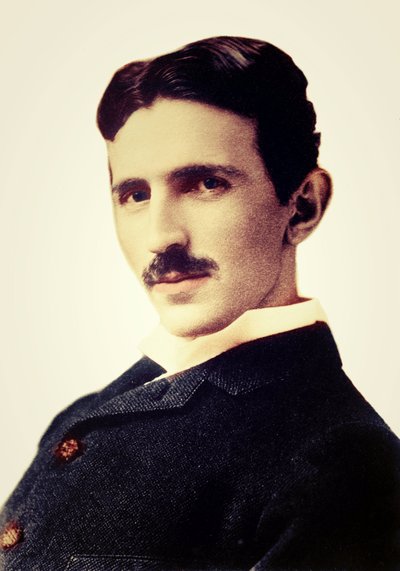 Nikola Tesla (1856-1943) (Nikolaj) portréja - horvát származású szerb mérnök, fizikus és feltaláló alkotó: Unknown photographer