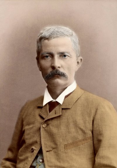 Sir Henry Morton Stanley (született: John Rowlands) (1841-1904), walesi újságíró és felfedező portréja. későbbi színezés alkotó: Unknown photographer