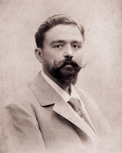 Isaac Albeniz (1860-1909) zeneszerző és zongoraművész portréja 35 évesen. Fénykép 1895. Madrid. Albeniz Alapítvány. alkotó: Unknown photographer