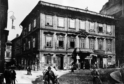 Prága, 1897 előtt. Az épület, ahol Franz Kafka író született. alkotó: Unknown photographer