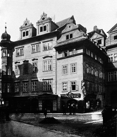 Prága, a Minutta ház, ahol Franz Kafka író élt 1889 és 1896 között. alkotó: Unknown photographer