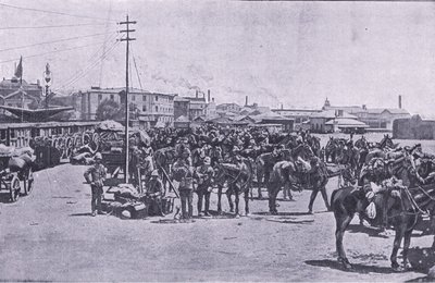 Erősítések partraszállás Capetownban, a Harmsworth Bros Limited által kiadott After Pretoria: The Guerilla War című filmből alkotó: Unknown photographer
