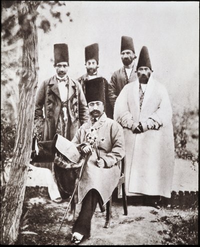 Nasser-ed-Din perzsa sah és kamarásai alkotó: Unknown photographer