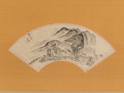 Elhúzódó eső a fél falu felett, kb. 1815-20. alkotó: Uragami Gyokudo