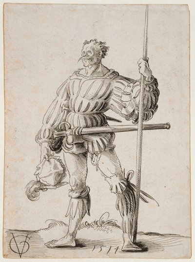 Katona lándzsával, 1514 alkotó: Urs Graf
