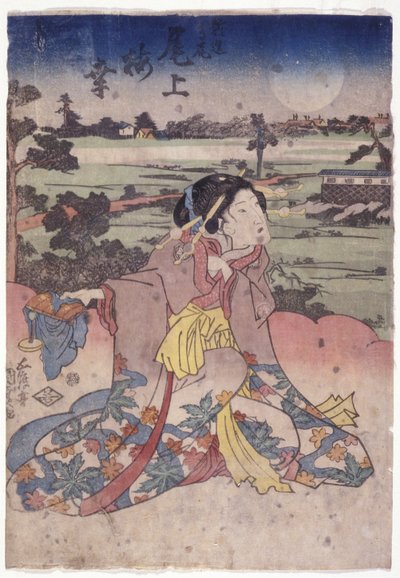Onoe Baik? A Shinz szerepében? Takao (színes fatömbnyomat) alkotó: Utagawa (1786-1865) Kunisada