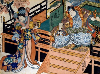 A hosszú képlet Dr. Looney és Toshia c and r, s sene f rom te foo r s ason s alkotó: Utagawa Kunisada