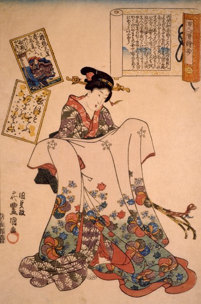 Nő pazar ruhákkal, Utagawa Kunisada alkotó: Utagawa Kunisada