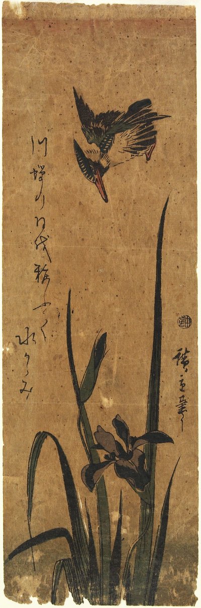 (Írisz és Jégmadár), 1830-1858 alkotó: Utagawa Hiroshige