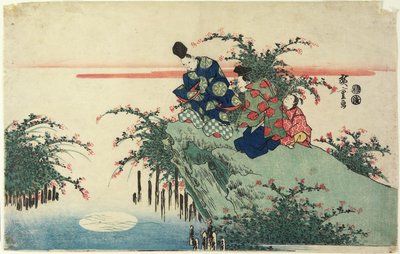 (Reflection of Moon), 19. század eleje alkotó: Utagawa Hiroshige