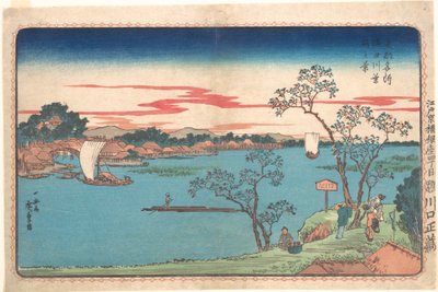 Lombos cseresznyefák a Szumida folyó mentén alkotó: Utagawa Hiroshige
