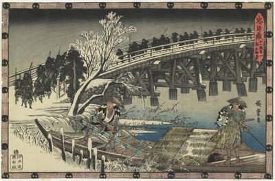 11. felvonás, 1. jelenet – Indulás az éjszakai támadásra, 1834-1839 alkotó: Utagawa Hiroshige