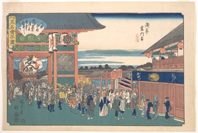 Az aszakuszai Kaminarimon előtt (Kameya) alkotó: Utagawa Hiroshige