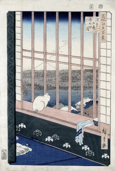 Asakusa Rice Fields a kakasfesztivál alatt a „Meisho Edo Hyakkei” (Edo száz nézete) sorozatból, 1861 (színes fatömbnyomat) alkotó: Utagawa Hiroshige