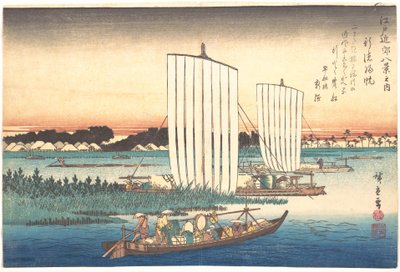 Gyotokuba visszatérő csónakok alkotó: Utagawa Hiroshige