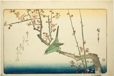 Bokor poszáta szilvaágon alkotó: Utagawa Hiroshige