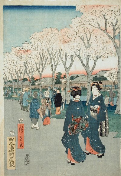 Cseresznyevirágzás az Ékszer-folyó partján alkotó: Utagawa Hiroshige