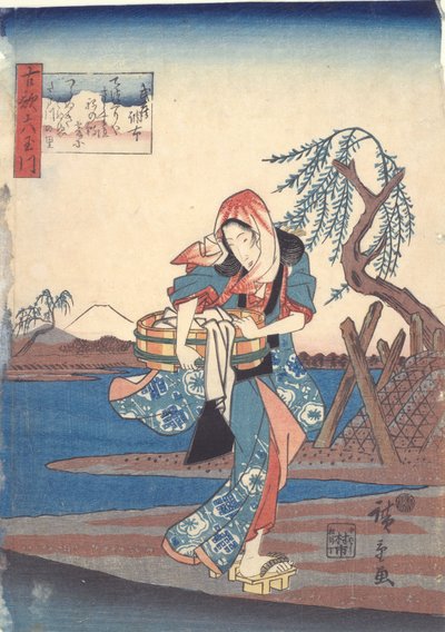 Chōfu Musashi tartományban, a Régi versek hat ékkőfolyója sorozatból alkotó: Utagawa Hiroshige