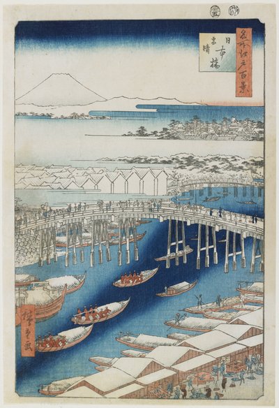 Tiszta idő hó után, Nihonbashi híd, 1856. május alkotó: Utagawa Hiroshige