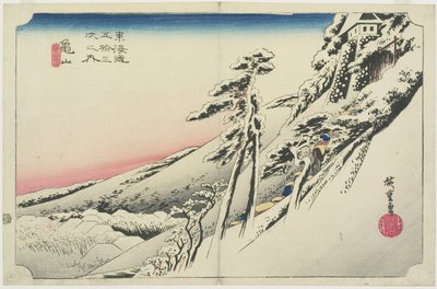 Tiszta idő hó után, Kameyama, yukibare, c. 1833 alkotó: Utagawa Hiroshige