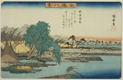 Tiszta idő Susakiban (Susaki seiran), a „Kanazava nyolc képe (Kanazawa hakkei)” sorozatból alkotó: Utagawa Hiroshige