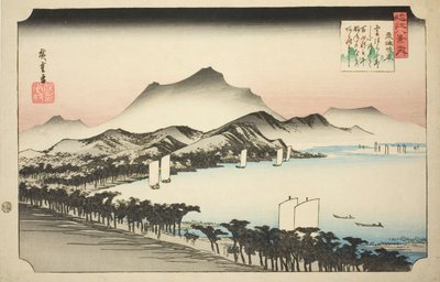 Cware Hayashi g ware at not match (nem egyezik a nemek oszlopa), az „Angol ght views of you (Omi Hakkei no Uchi)” sorozatból alkotó: Utagawa Hiroshige