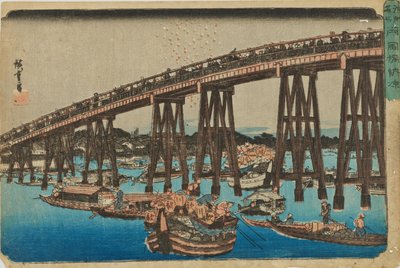 „Hűsölés Ryōgokunál” az „Edo híres helyei” sorozatból alkotó: Utagawa Hiroshige