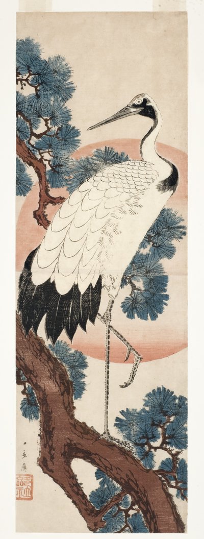 Daru fenyőben napkeltekor, 1850-55 (fatömb) alkotó: Utagawa Hiroshige