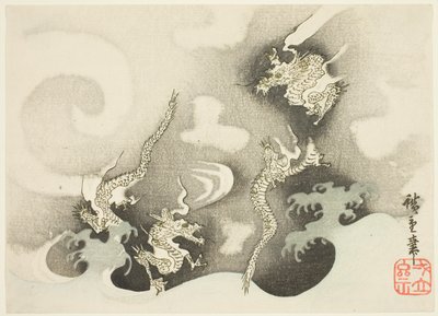 Sárkányok a felhők között alkotó: Utagawa Hiroshige