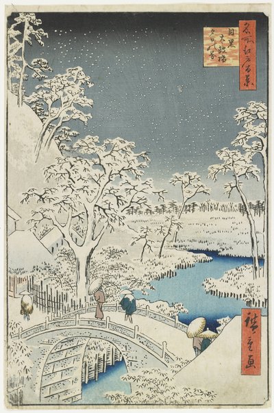 Dobhíd és Sunset Hill Meguronál, 1856. április alkotó: Utagawa Hiroshige