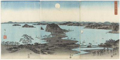 Kanazawa nyolc képe Musashi tartományban éjjel, 1857. július alkotó: Utagawa Hiroshige