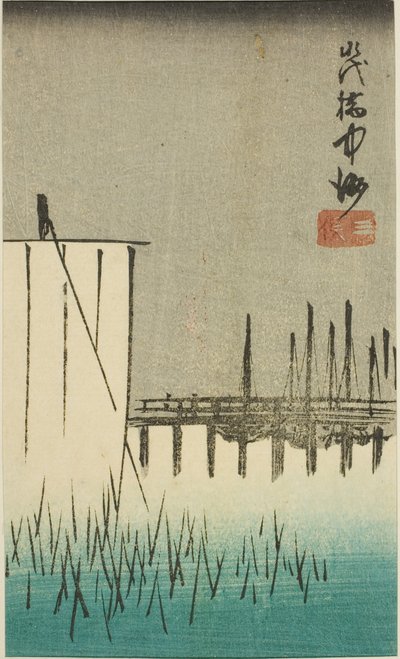 Eitai B ok, Nakasu, d terv háromágú (Eitai Bridge Nakasu háromágú) híres helyek)” alkotó: Utagawa Hiroshige