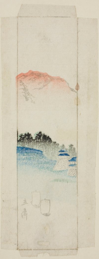 Boríték tájkép alkotó: Utagawa Hiroshige