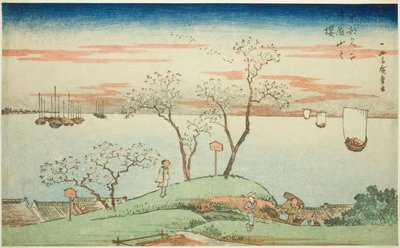 Esti cseresznyevirágok a Goten-hegyen (Gotenyama no yuzakura), a "Keleti főváros híres kilátásai (Toto Meisho)" sorozatból alkotó: Utagawa Hiroshige