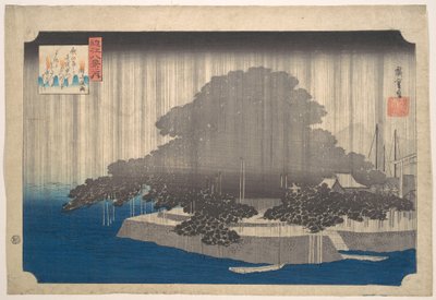 Esti eső a karasaki fenyőn alkotó: Utagawa Hiroshige