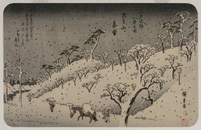 Esti hó az Asuka-hegyen, az Edo környéki nyolc nézet sorozatból c. 1837-38. alkotó: Utagawa Hiroshige