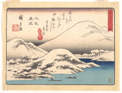 Esti hó a Hira-hegyen, az Ōmi nyolc látképe sorozatból (Ōmi hakkei) alkotó: Utagawa Hiroshige